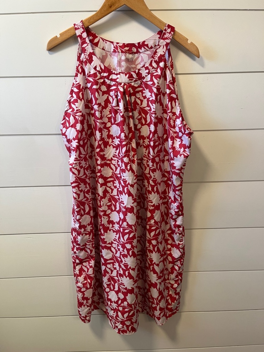 Red and White Floral Sleeveless Sundress